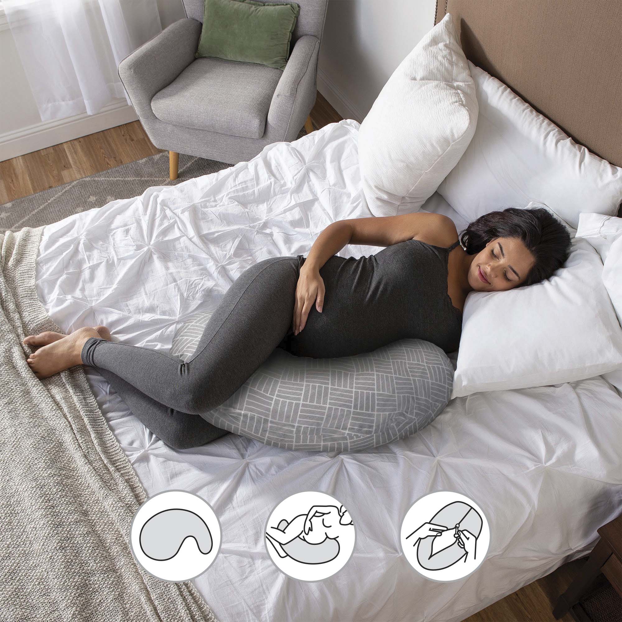 Cuddle Pregnancy Pillow with Removable Pillow Cover - Image 4