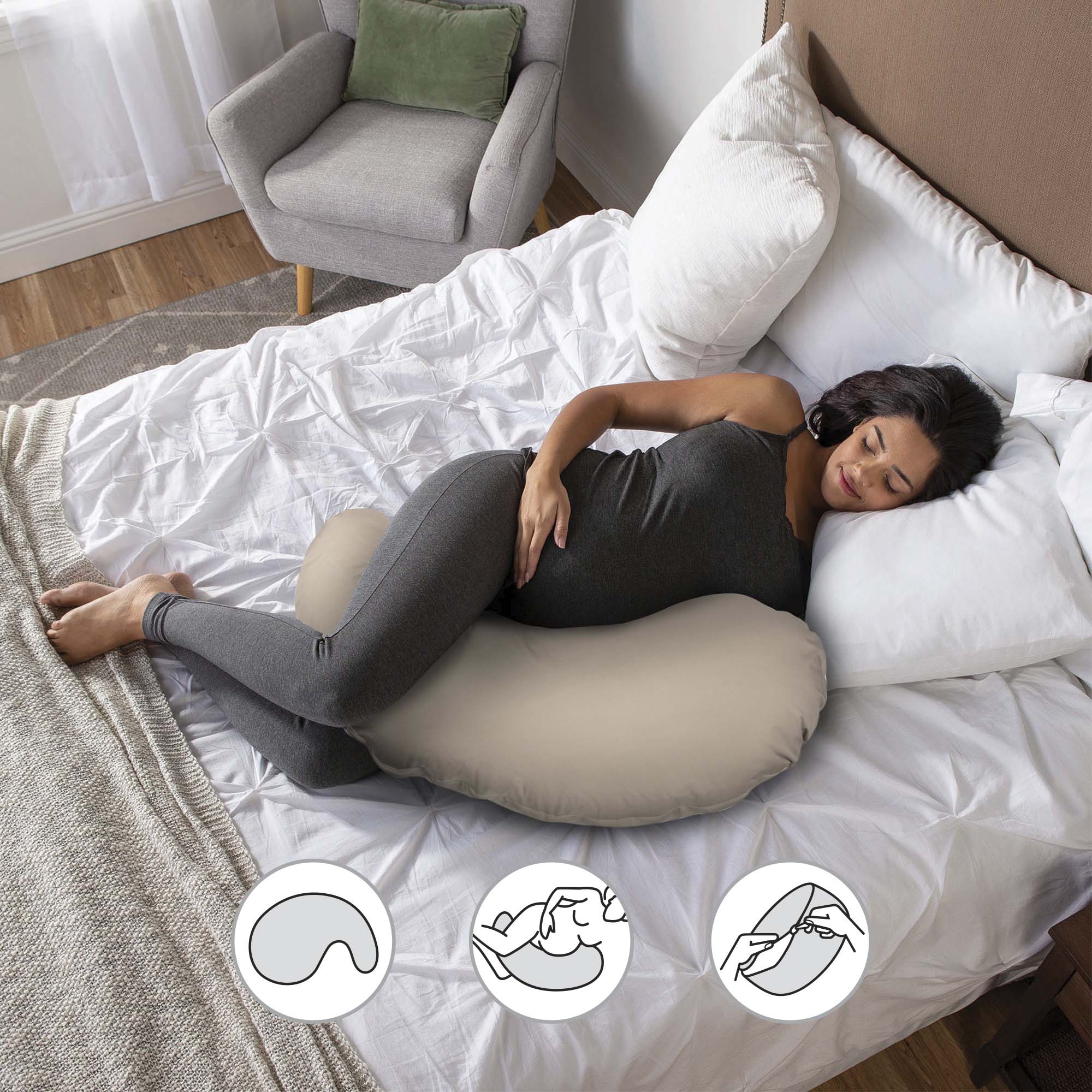 Cuddle Pregnancy Pillow with Organic Cotton Cover - Image 4